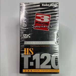 Radio Shack VHS HS T-120 Video Cassette 3 Pack NEW